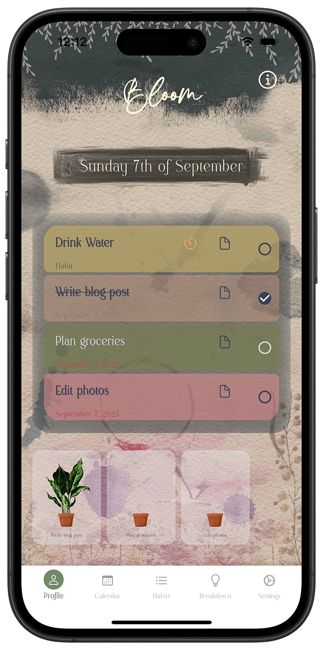 Bloom App Screenshot
